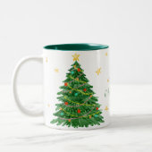 Aquarellbaum Frohe Weihnachtsfeier Tasse (Links)