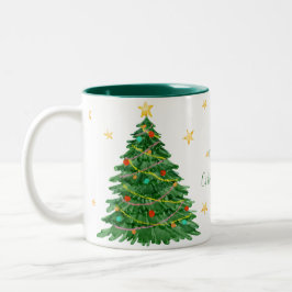 Aquarellbaum Frohe Weihnachtsfeier Tasse