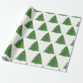 Aquarellbaum Frohe Weihnachtswrapping Papier Geschenkpapier (Ungerollt)