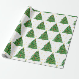Aquarellbaum Frohe Weihnachtswrapping Papier Geschenkpapier