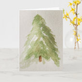 Aquarellbaum Karte (Gelbe Blume)