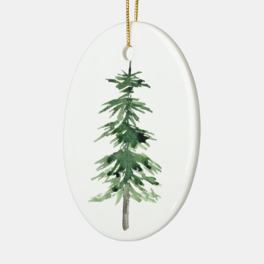 Aquarellbaum Keramik Ornament (Links)