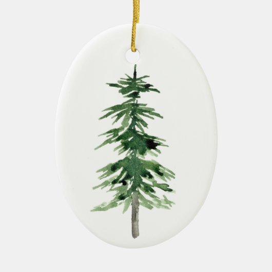 Aquarellbaum Keramik Ornament (Vorne)