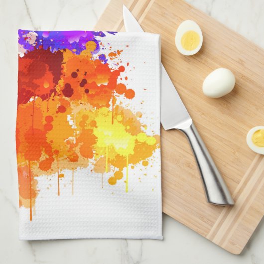 Aquarellbaum Küchentuch (Viertel Falte)