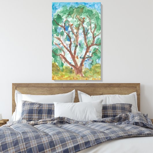 Aquarellbaum Leinwanddruck (Insitu (Schlafzimmer))