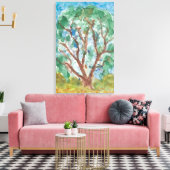 Aquarellbaum Leinwanddruck (Insitu (Wohnzimmer))