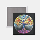 Aquarellbaum Magnet (Vorderseite/Rückseite)