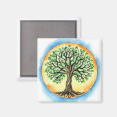 Aquarellbaum Magnet (Vorderseite/Rückseite)
