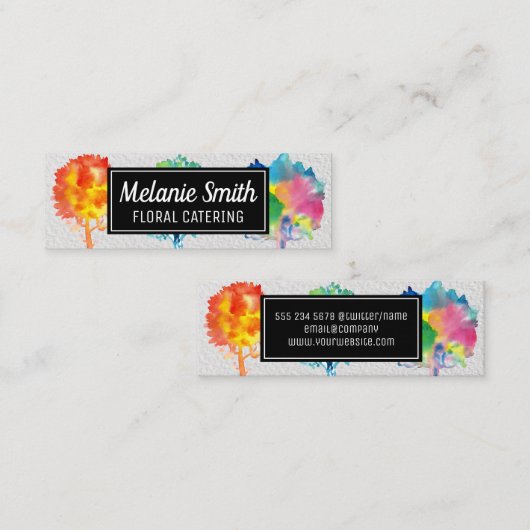 Aquarellbaum Mini Visitenkarte (Vorne/Hinten)