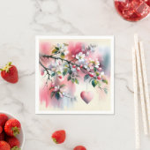 Aquarellbaum mit Herz Serviette (Beispiel)