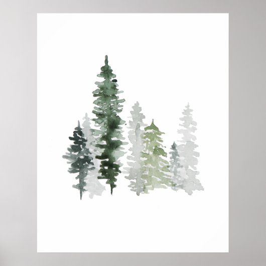 Aquarellbaum Poster (Vorne)