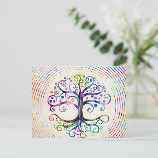 Aquarellbaum Postkarte (Stehend Vorderseite)