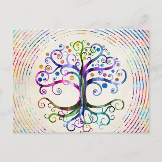 Aquarellbaum Postkarte (Vorderseite)