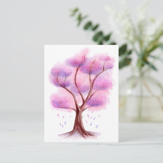 Aquarellbaum Postkarte (Stehend Vorderseite)