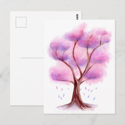 Aquarellbaum Postkarte (Vorne/Hinten)