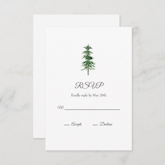 Aquarellbaum RSVP Karte (Vorne/Hinten)