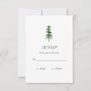 Aquarellbaum RSVP Karte