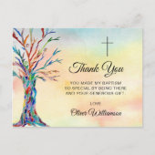 Aquarellbaum Taufe Christening Vielen Dank Postkarte (Vorderseite)