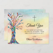 Aquarellbaum Taufe Christening Vielen Dank Postkarte (Vorne/Hinten)