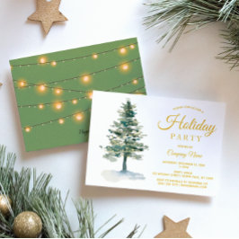 Aquarellbaum und Lights Corporate Holiday Party Einladung