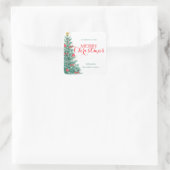 Aquarellbaum Weihnachtsgrüße Sticker (Tasche)