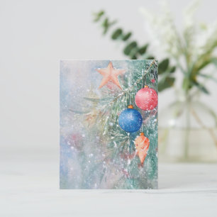 Aquarellbaum Weihnachtskarte   elegant Postkarte