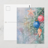 Aquarellbaum Weihnachtskarte | elegant Postkarte (Vorne/Hinten)