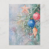 Aquarellbaum Weihnachtskarte | elegant Postkarte (Vorderseite)