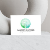 Aquarellbaum Yoga und Wellness Business Card Visitenkarte