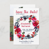 Aquarellbäumchen der Roten Marine rettete Datum de Save The Date (Vorne/Hinten)