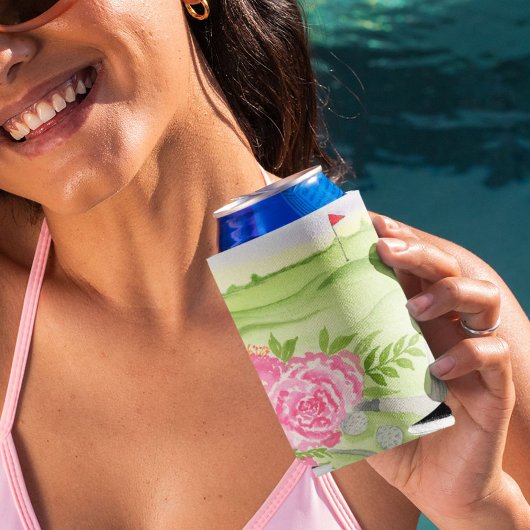 Aquarellbäume auf Golfplätzen Dosenkühler