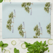 Aquarellbäume auf Teetüchern Geschirrtuch (Gefaltet)