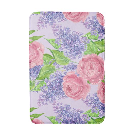 Aquarellbäume Badematte (Vorderseite Vertikal)