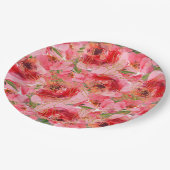 Aquarellbäume Blumenbäume Brautparty Pappteller (Schrägansicht)