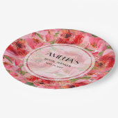 Aquarellbäume Blumenbäume Brautparty Pappteller (Schrägansicht)