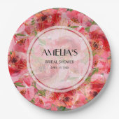 Aquarellbäume Blumenbäume Brautparty Pappteller (Vorderseite)