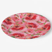 Aquarellbäume Blumenbäume Brautparty Pappteller (Schrägansicht)