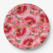 Aquarellbäume Blumenbäume Brautparty Pappteller (Vorderseite)