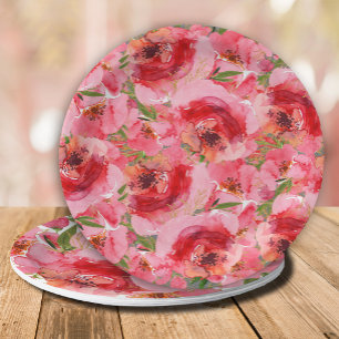 Aquarellbäume Blumenbäume Brautparty Pappteller