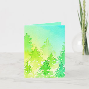 Aquarellbäume Danke Karte