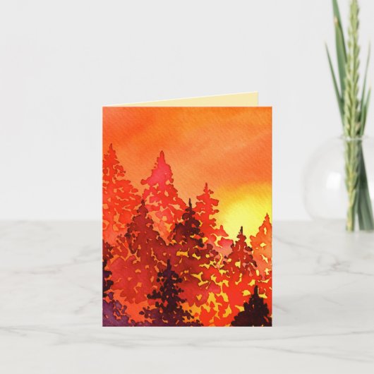 Aquarellbäume Danke Karte (Vorderseite)