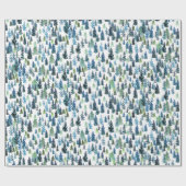 Aquarellbäume Geschenkpapier (Flach)