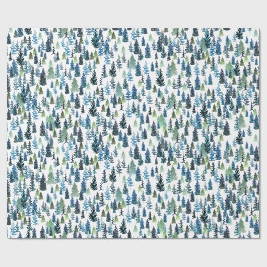 Aquarellbäume Geschenkpapier (Flach)