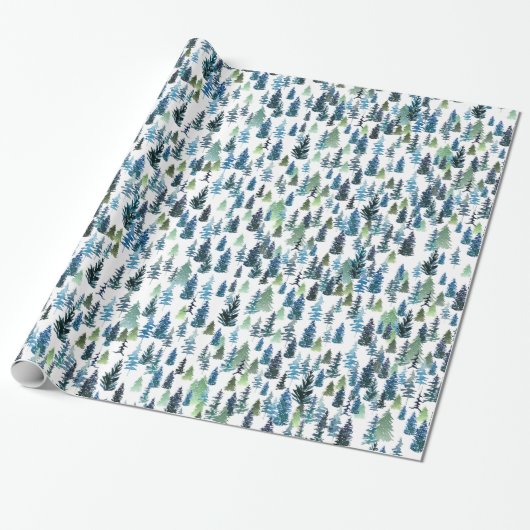 Aquarellbäume Geschenkpapier (Ungerollt)