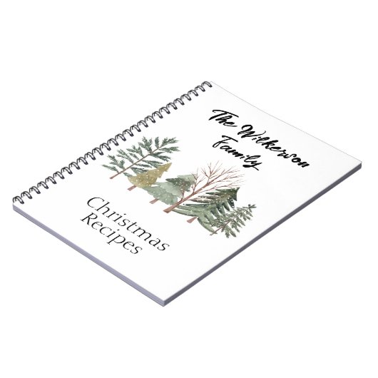 Aquarellbäume im Winterwald Notizblock (Linke Seite)