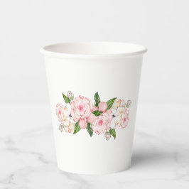 Aquarellbäume in zarten Farben Pappbecher