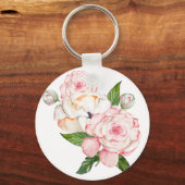 Aquarellbäume in zarten Farben Schlüsselanhänger (Vorderseite)