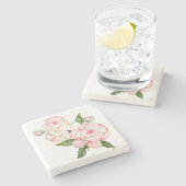 Aquarellbäume in zarten Farben Steinuntersetzer (Seitenansicht)