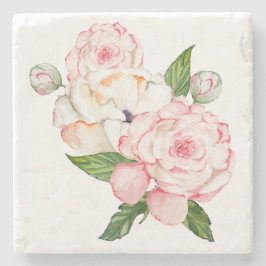 Aquarellbäume in zarten Farben Steinuntersetzer