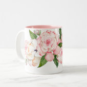 Aquarellbäume in zarten Farben Zweifarbige Tasse (Vorderseite Links)